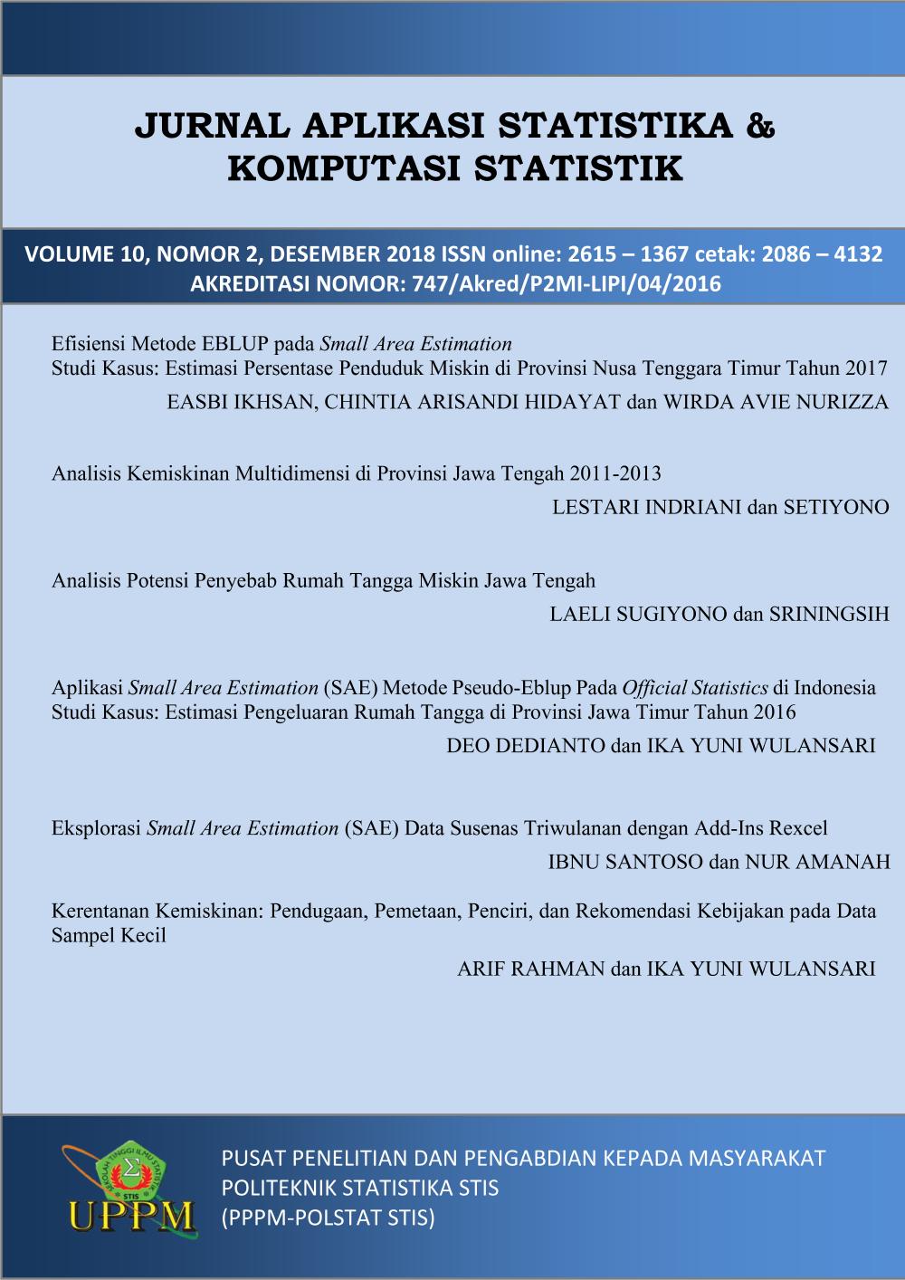 					View Vol. 10 No. 2 (2018): Journal of Statistical Application and Computational Statistics
				