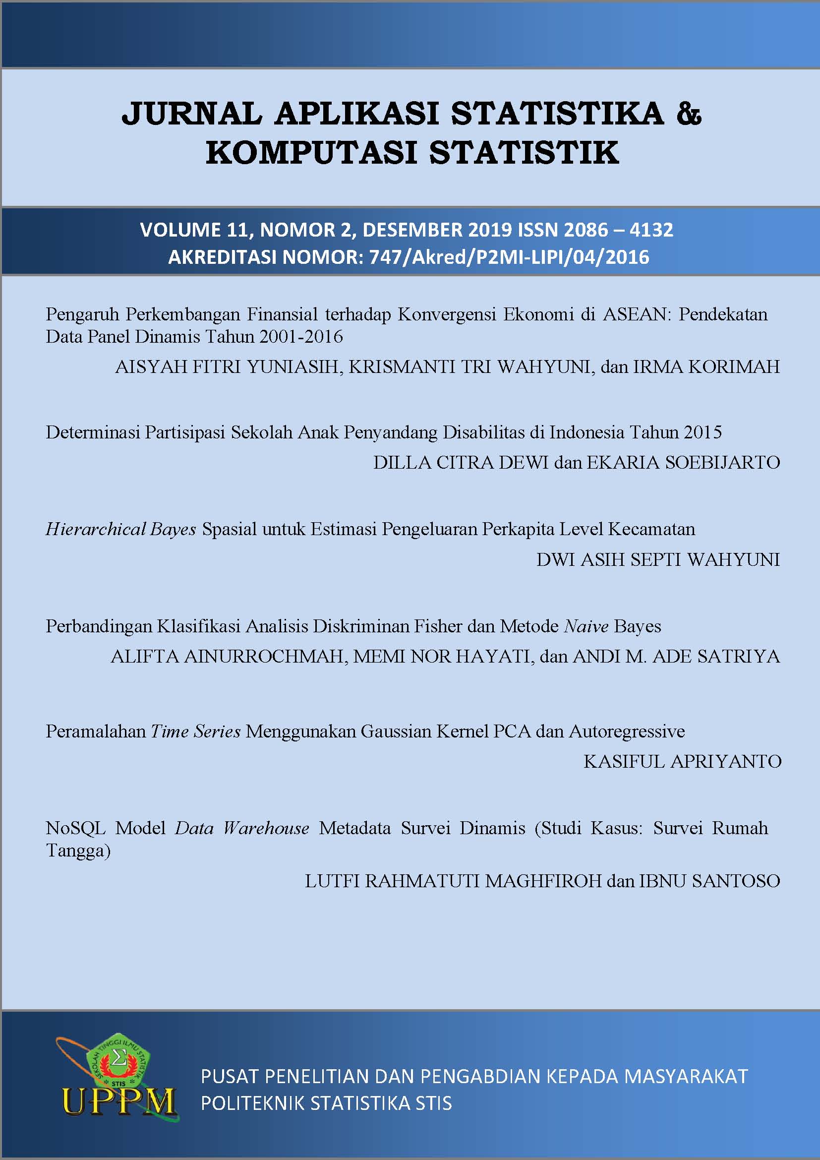 					View Vol. 11 No. 2 (2019): Journal of Statistical Application and Computational Statistics
				