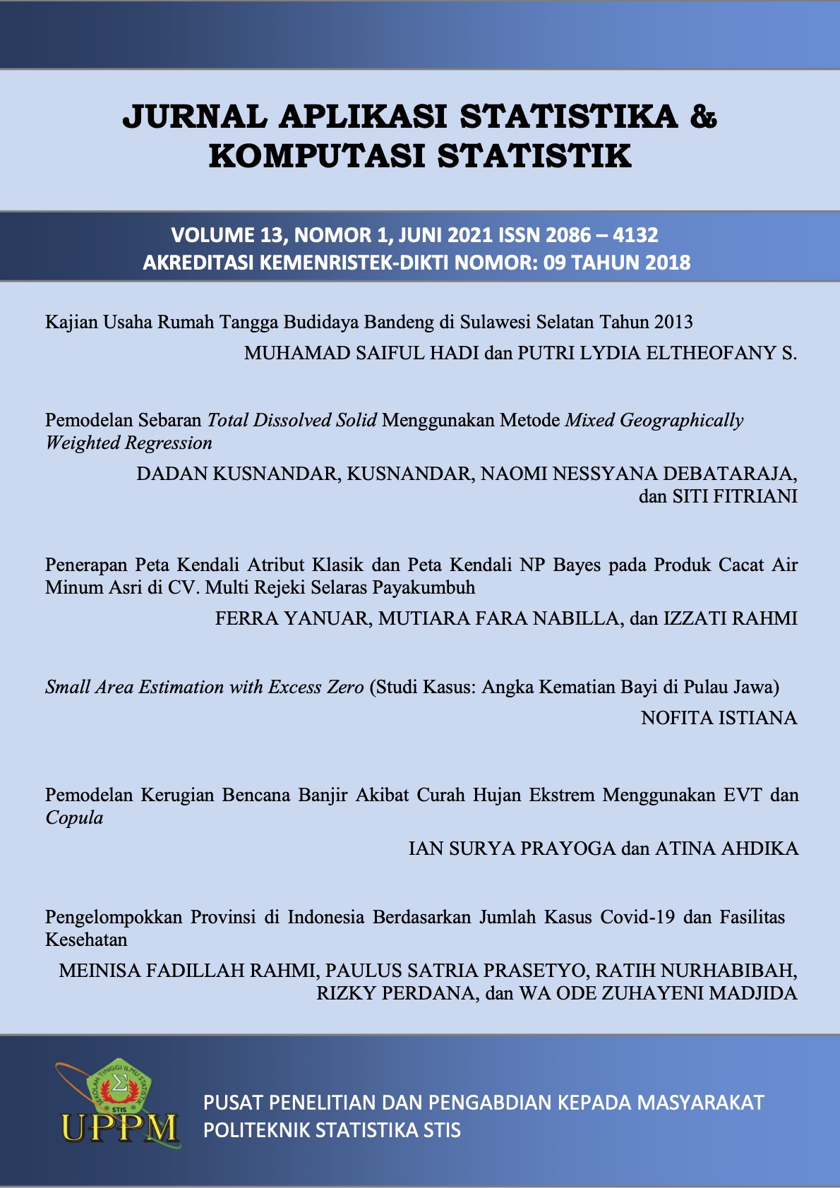 					View Vol. 13 No. 1 (2021): Journal of Statistical Application and Computational Statistics
				